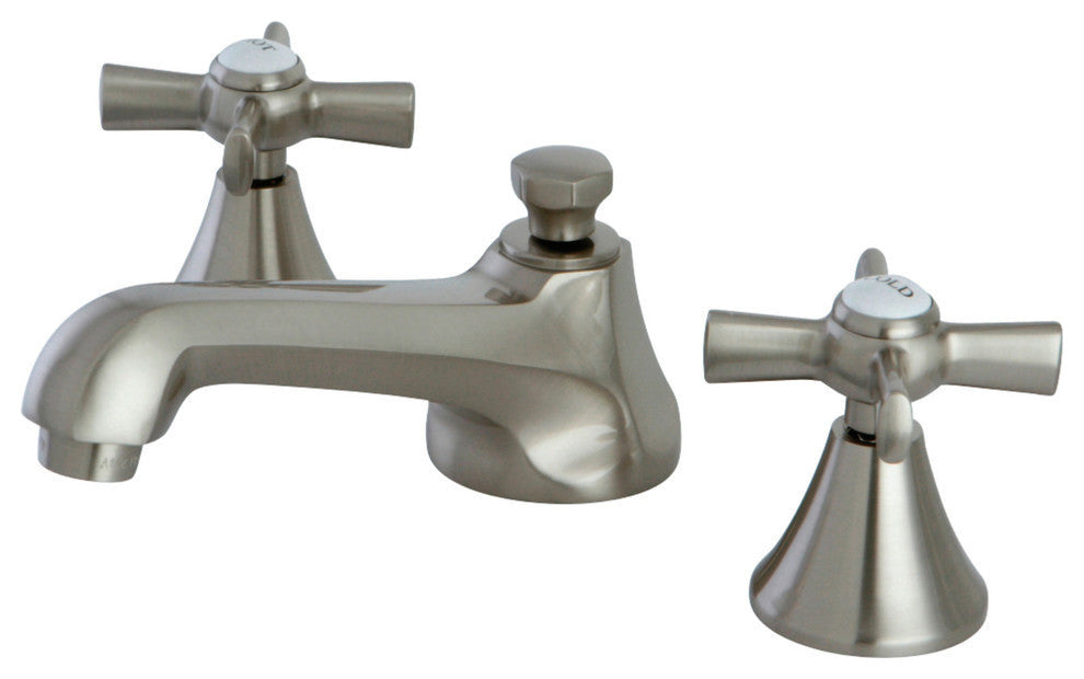 Kingston Brass Widespread Bathroom Faucet With Brass Pop-Up, Brushed Nickel