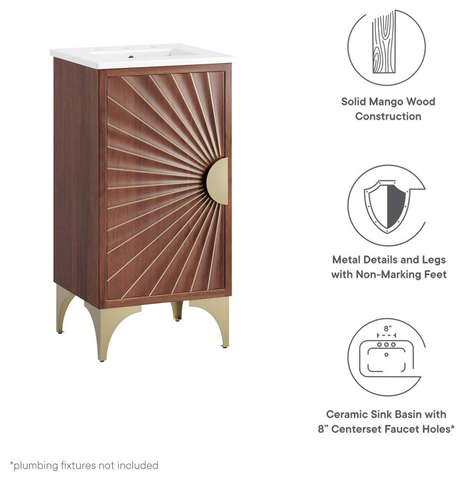 Daylight 18" Bathroom Vanity, White Walnut