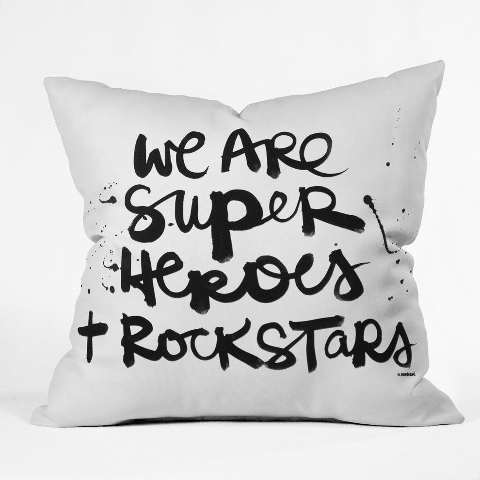 Kal Barteski Superheroes Outdoor Throw Pillow