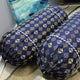 Natural Geo Blue/Silver Gao Takiya Bolster Pillow, Set of 2