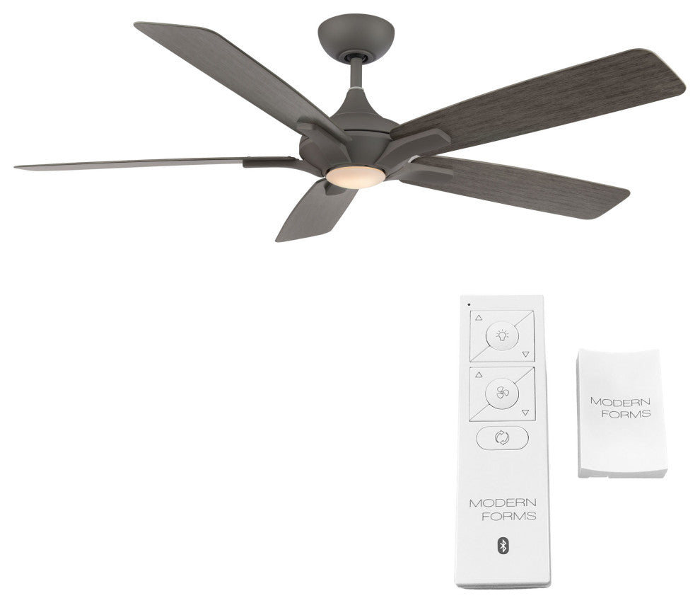 Mykonos 60" Indoor/Outdoor Smart Ceiling Fan, Graphite Weathered, 3500K Light