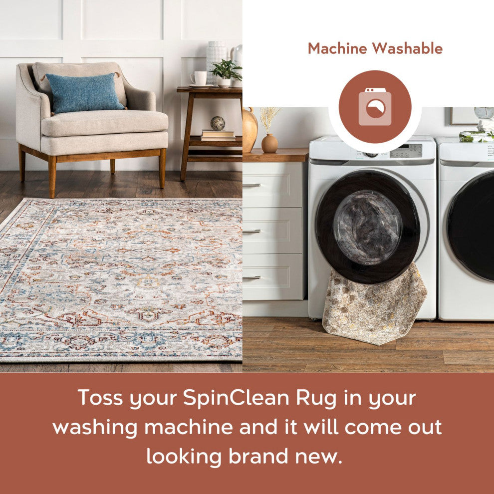 Nuloom Cady Machine Washable Transitional Area Rug, Beige 2'8"x8'
