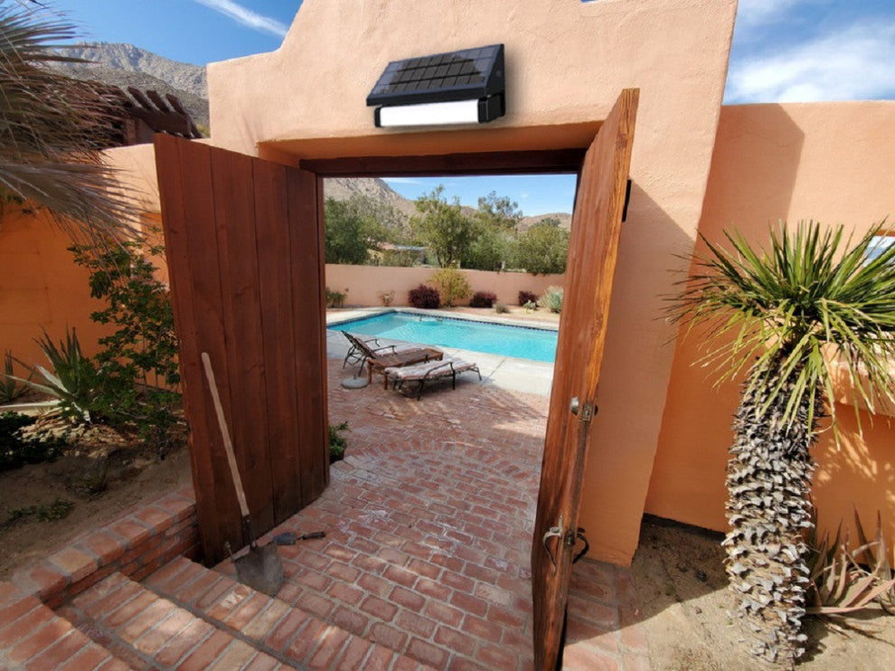 Solar SMART Sensing Self-Contained Selectable LED Color Flood Pathway Wall Light