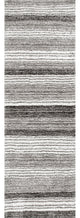 Nuloom Hand-Tufted Striped Shaggy Plush Shag Rug, Grey Multicolor 2'6"x8'Runner