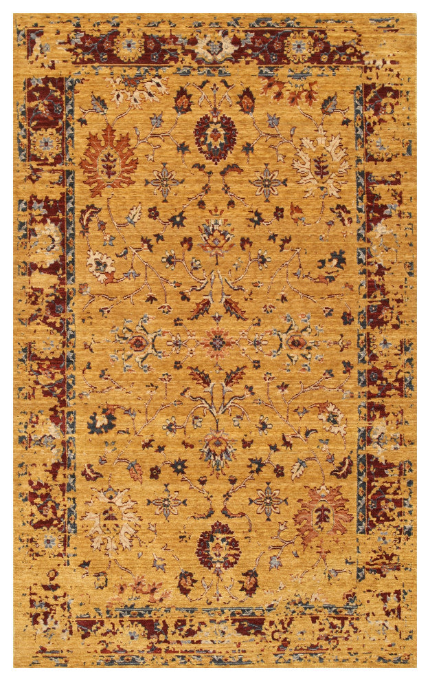 EORC Gold Wool Bohemian Oushak Rug 8'9x11'9