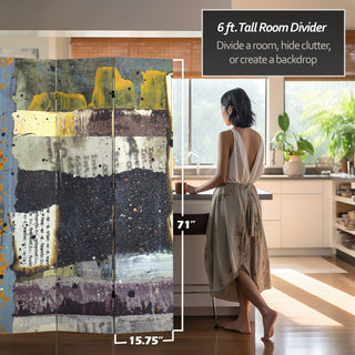 6' Tall Double Sided News Report Canvas Room Divider