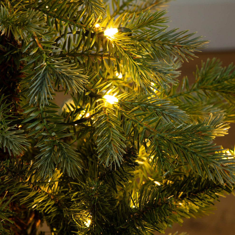3ft. Pre-Lit Artificial Christmas Tree, Planter, 30 Warm White LED Lights
