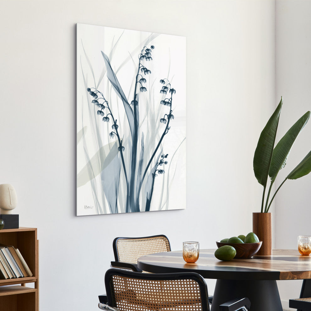 "Radiant Blues 2" Frameless Free Floating Panel Graphic Wall Art, 48"x32"