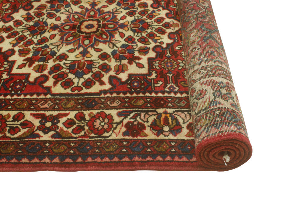 Fine Vintage Distressed Arslan Red/Ivory Runner, 3'6 x 9'7