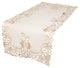 Delicate Daisy Embroidered Cutwork Table Runner, Ivory, 15"x34"