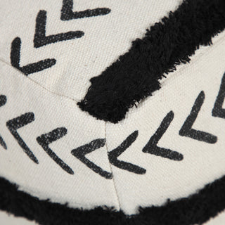 Textured Chevron Stripe Pouf Ottoman