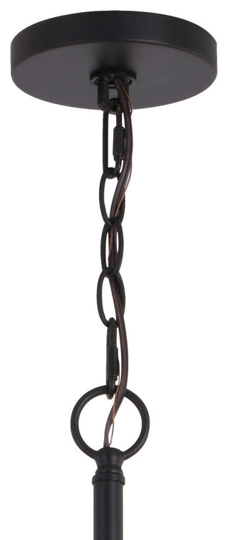 Estelle Six Light Pendant, Natural Brass and Matte Black