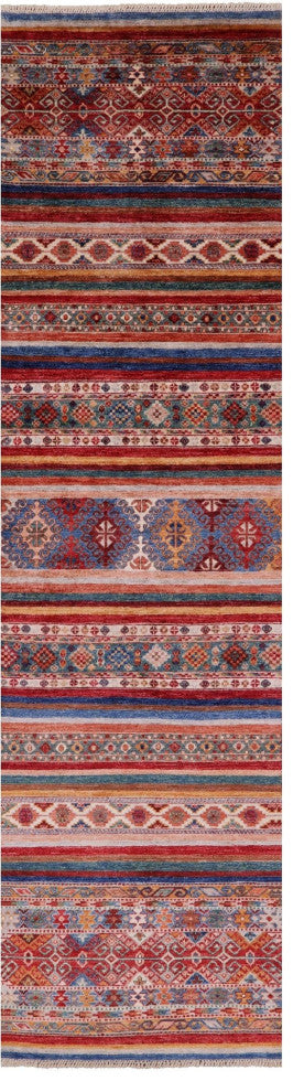 2' 8" X 9' 10" Khorjin Super Kazak Handmade Runner Rug Q7491