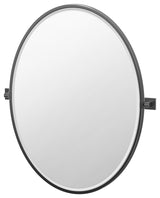 Elevate Framed Oval Mirror, Matte Black, 33