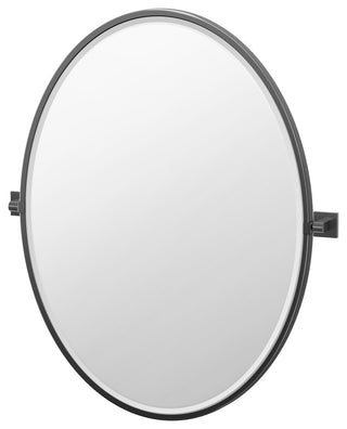 Elevate Framed Oval Mirror, Matte Black, 33