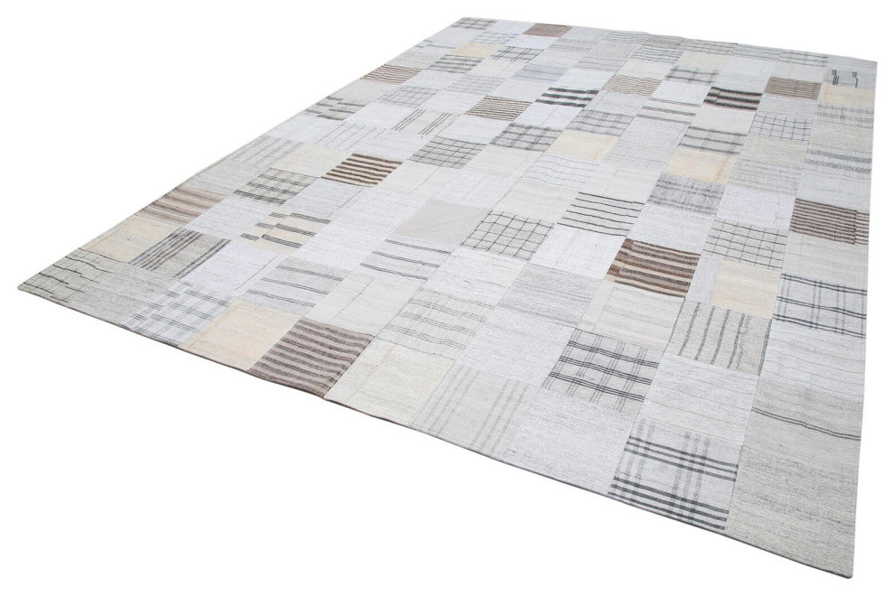 Rug N Carpet - Handmade Oriental 9' 11'' x 13' 1'' Rustic Patchwork Kilim Rug