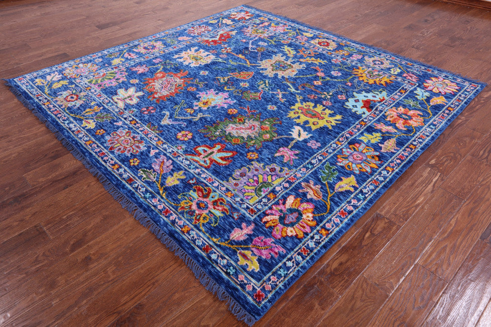 8' Square Turkish Oushak Handmade Wool Rug - Q16042