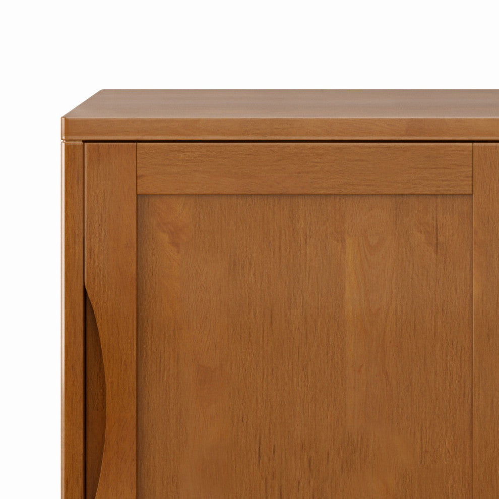 Harper Solid Hardwood Low Storage Cabinet, Teak Brown