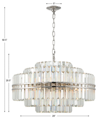 Crystorama Lighting Group HAY-1407 Hayes 16 Light 28"W Crystal - Polished