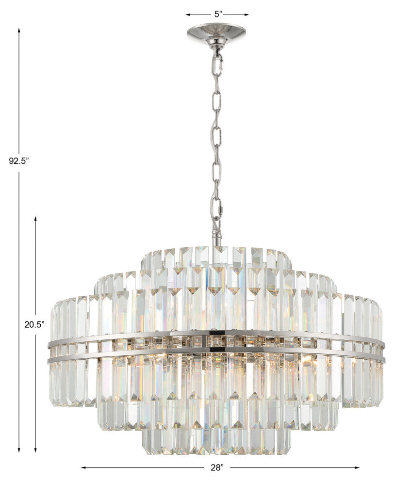 Crystorama Lighting Group HAY-1407 Hayes 16 Light 28"W Crystal - Polished