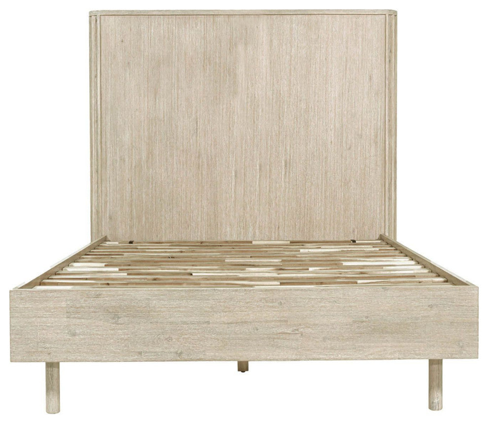 Oasis Acacia Wood Platform Bed, Beige, Single