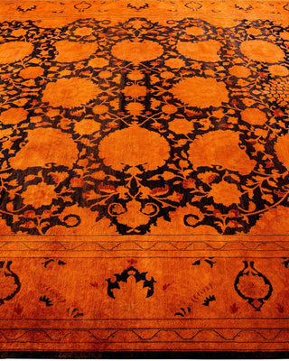 Overdyed, One-of-a-Kind Hand-Knotted Area Rug Orange, 9'2"x11'6"