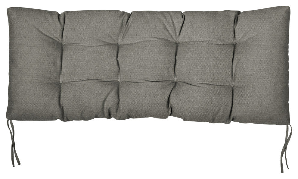 Sunbrella Canvas Indoor/Outdoor Tufted Bench Cushion, Charcoal, 55x18x2"