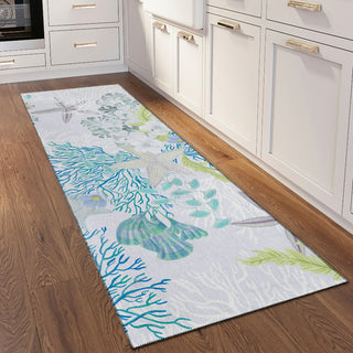 Addison Rugs Surfside ASR31 Aqua 2'3"x7'6" Rug