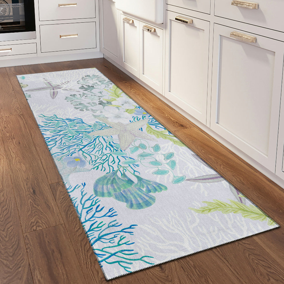 Addison Rugs Surfside ASR31 Aqua 2'3"x7'6" Rug