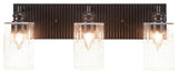 Edge 3-Light Bath Bar, Espresso/Clear Bubble