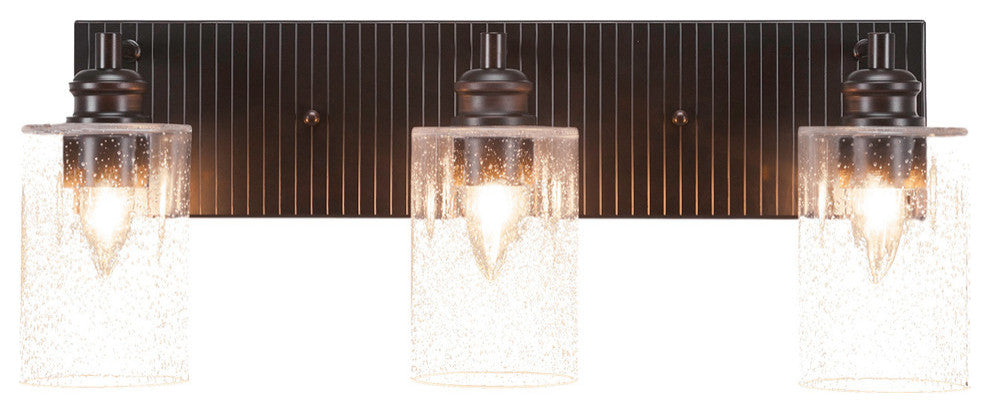 Edge 3-Light Bath Bar, Espresso/Clear Bubble