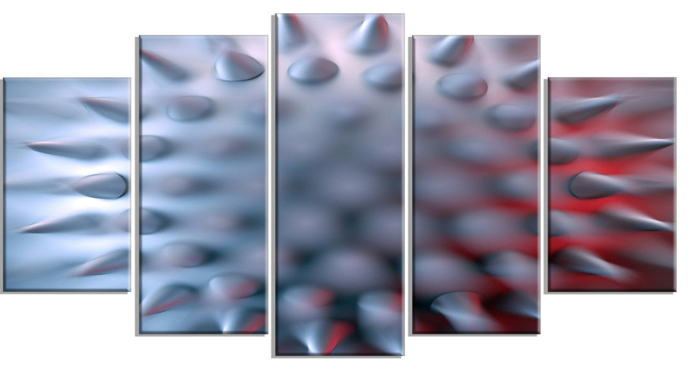 Macro Prickly Texture Design, Abstract Canvas Wall Art, 60"x32", 5 Panels