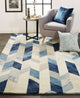 Weave & Wander Oria Tufted Blue/Ivory Rug, Blue/Ivory, 9'-6" X 13'-6"