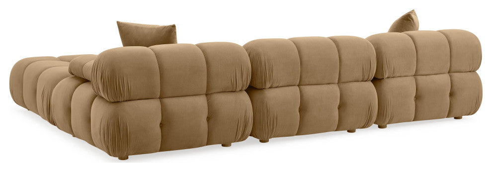 Calliope Cafe Au Lait Performance Velvet 4-piece Modular Sectional