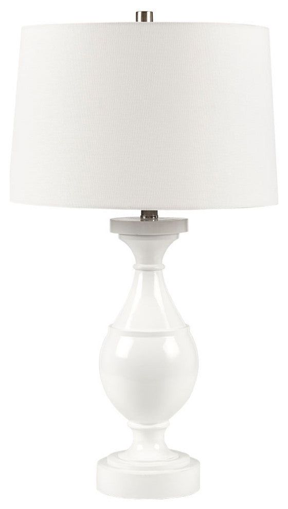 Hampton Hill Blythe Glossy White Resin Table Lamp