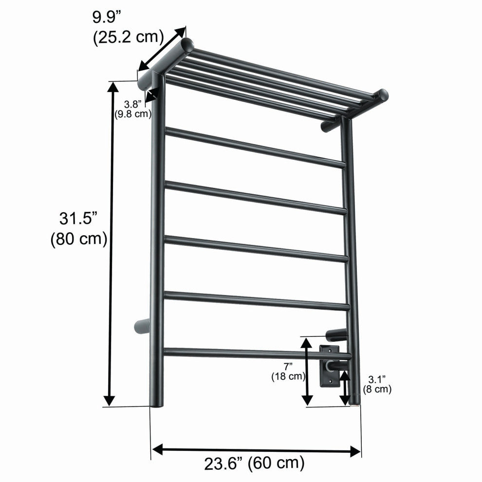 Miazzo 5-Bar Wall Towel Warmer w/ Shelf