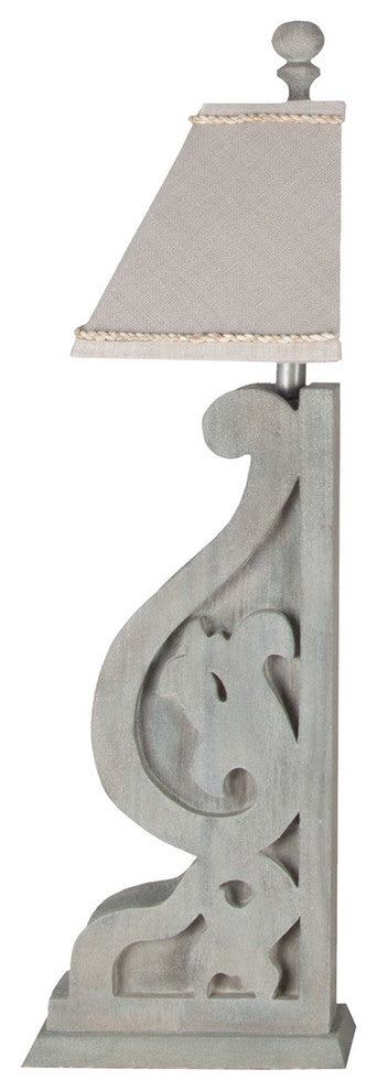 Guild Master 3516027 Carved Corbel Table Lamp II In Weathered Gray