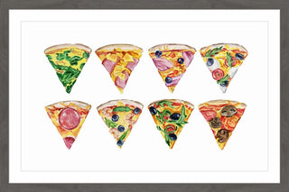 "Pizza Styles" Framed Painting Print, 30"x20"
