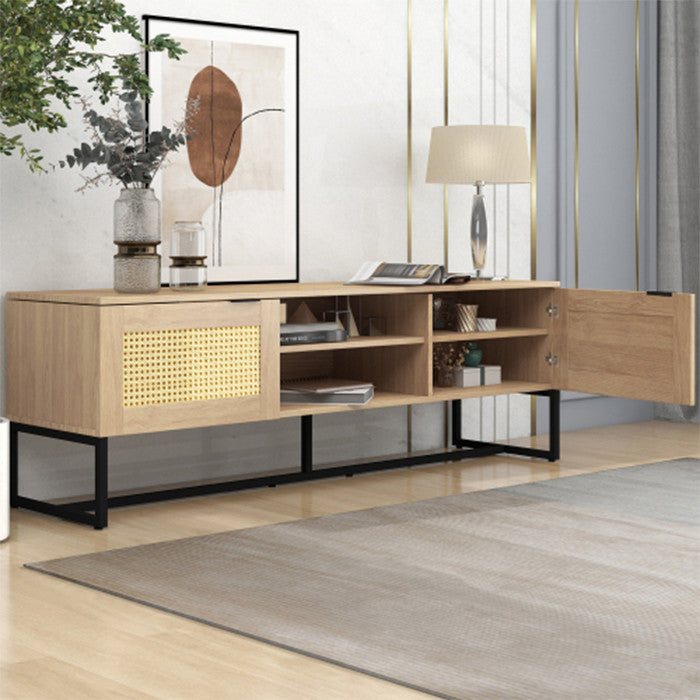 60 inch Wicker TV stand modern wood TV cabinet