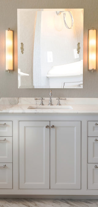 Frameless Rectangular Beveled Edge Tilt Mirror, Oil Rubbed Bronze
