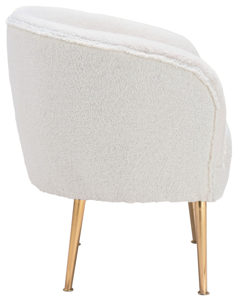 Sherpa Accent Chair Beige & Gold