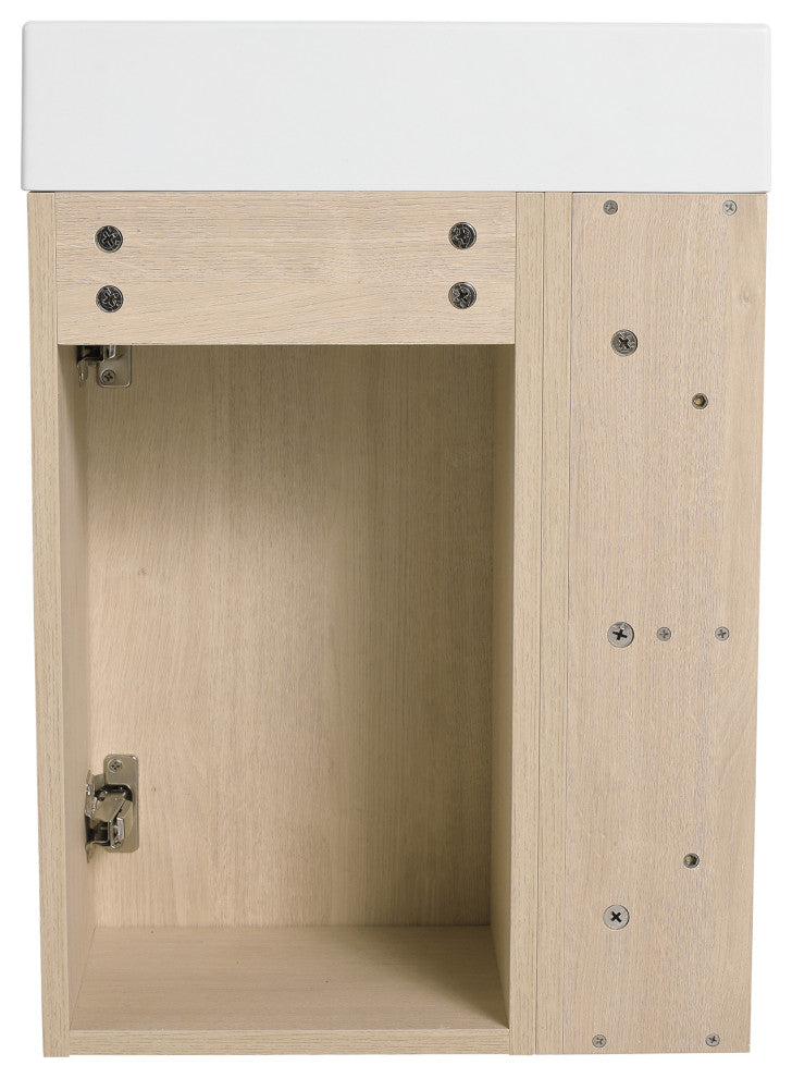 16 Inch Plywood Wall-Mounted Bathroom Vanity Set with  Gel Sink