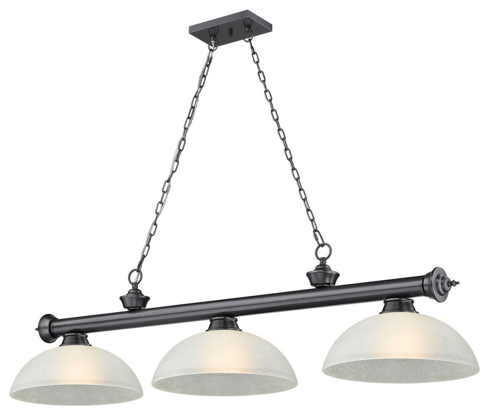 Zlite 2306-3BP-DWL14 3-Light Billiard, White Linen