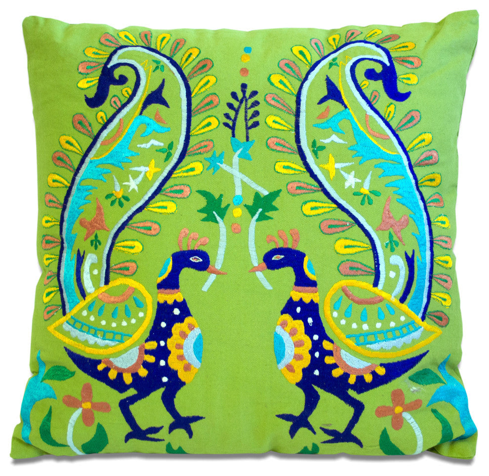 Peacock Pillow, Green