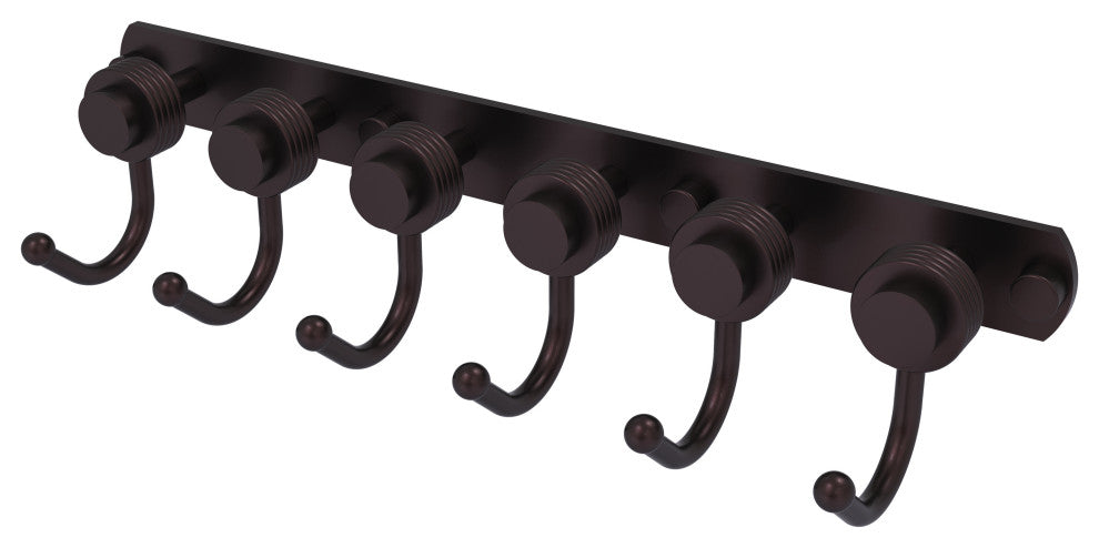 Mercury 6 Position Groovy Accent Tie and Belt Rack, Antique Bronze