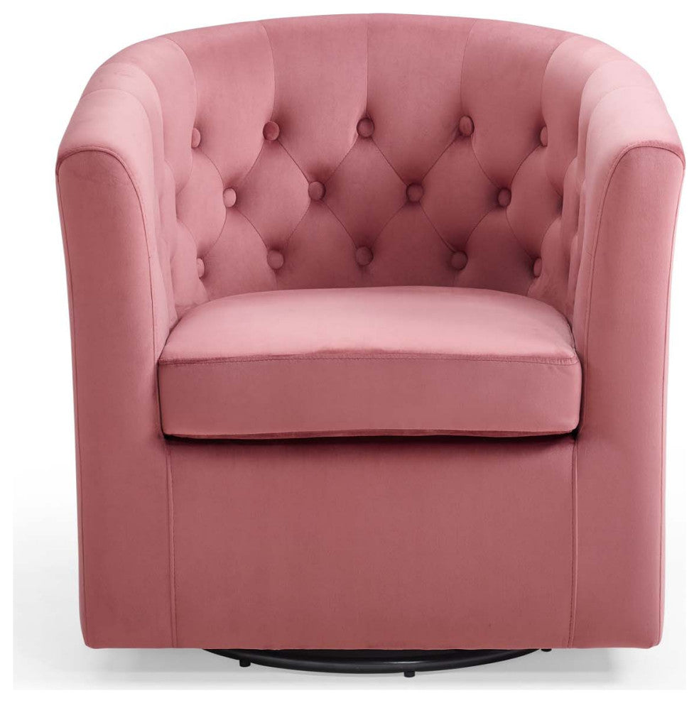 Tufted Armchair Accent Chair, Velvet, Pink, Modern, Living Lounge Hospitality