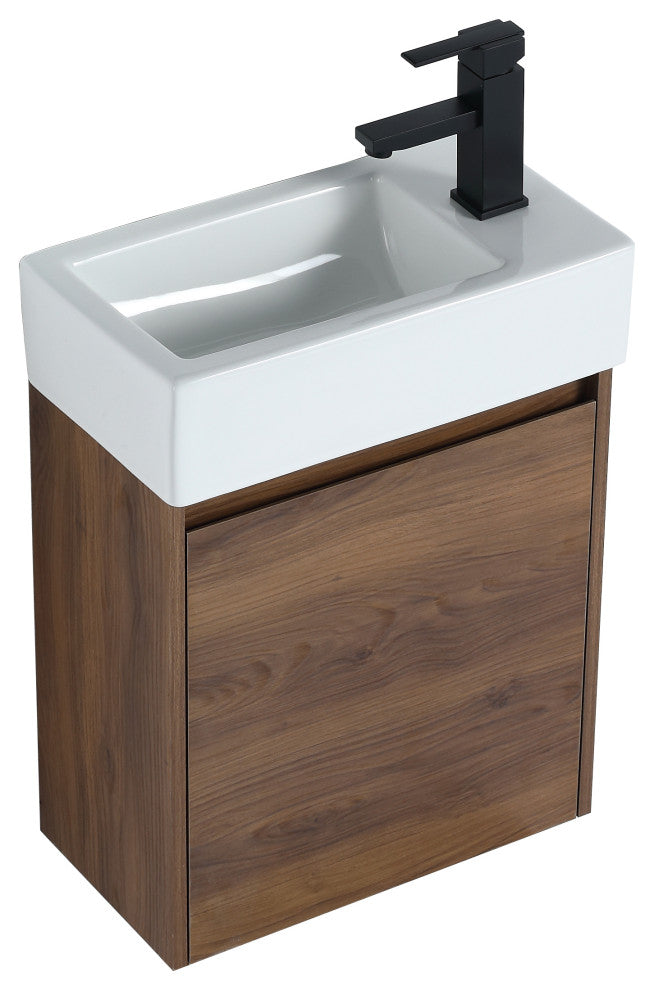 18" Sink Vanity, Plywood, Ceramic Top, No Faucet
