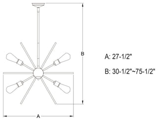 Estelle 12-Light Pendant, Natural Brass
