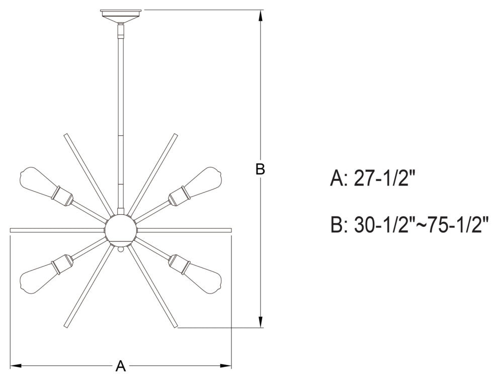 Estelle 12-Light Pendant, Natural Brass
