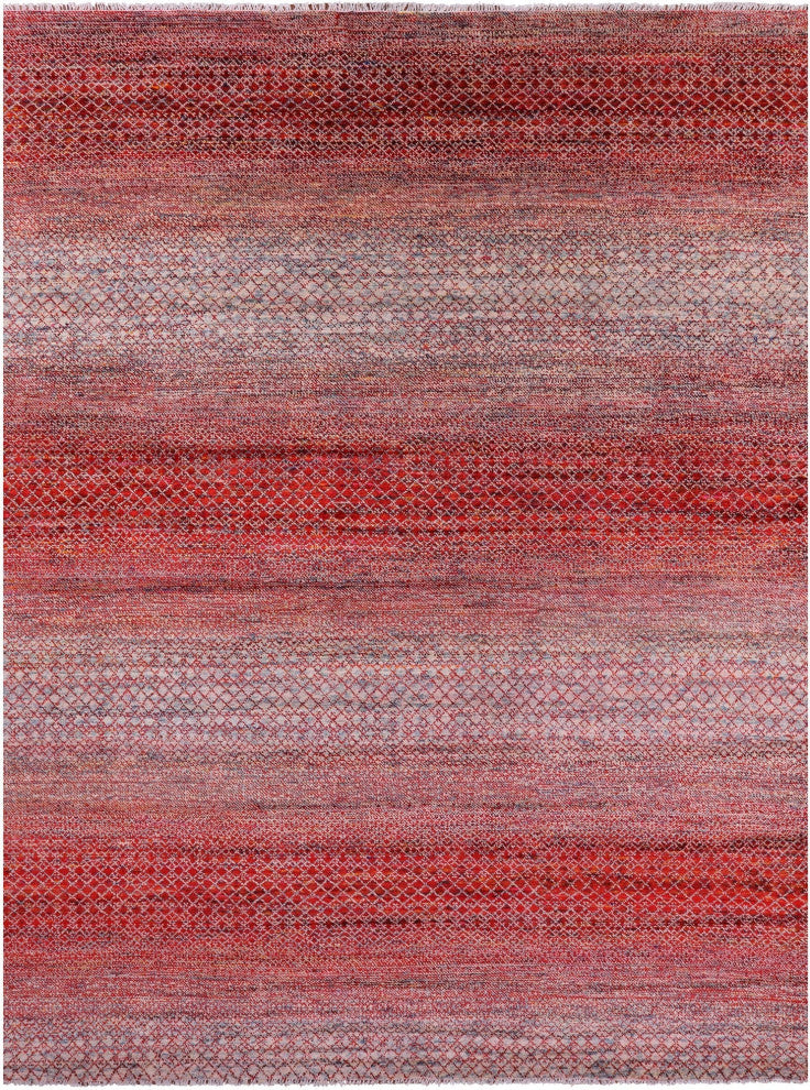 10' 2" X 13' 7" Wool & Silk Savannah Grass Handmade Rug - Q15428